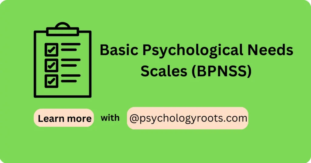 Basic Psychological Needs Scales (BPNSS)