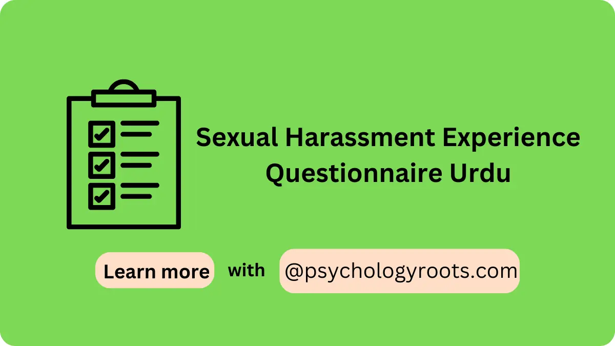 Sexual Harassment Experience Questionnaire Urdu